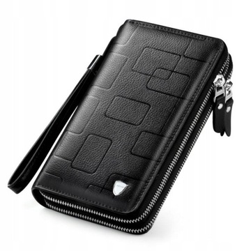 Skórzane męskie długie portfele Business Clutch