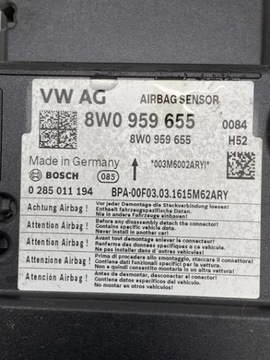 8W0959655 MODUL AIRBAG AUDI A4 ALLROAD 8WH B9 140KW 2016