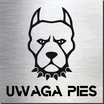 UWAGA PIES 8 tabliczka / grawer CNC / 20 x 20 cm