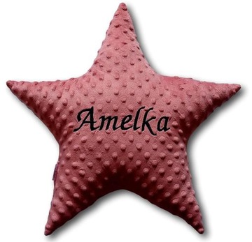 Подушка со звездой и именем, подарок, вышивка, добавление имени в комнату на день рождения