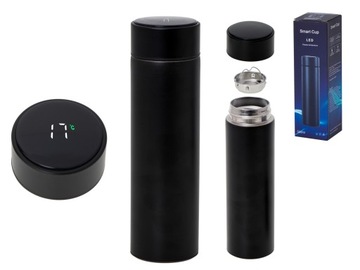 KUBEK TERMICZNY TERMOS SMART LED 500 ml CZARNY