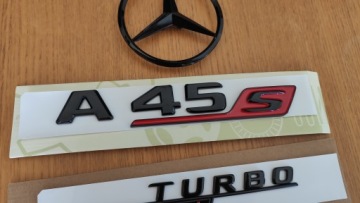 Эмблемы Mercedes A45 s Глянцевый черный AMG a45 s