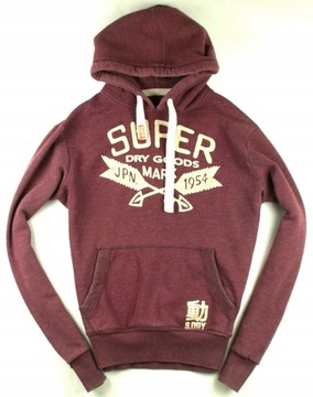 SUPERDRY bordowa BLUZA Z KAPTUREM L