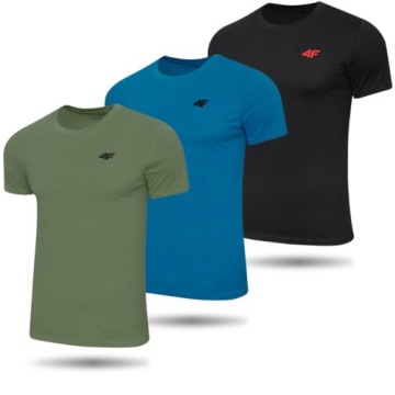 ZESTAW 3x KOSZULKA MĘSKA SPORTOWA 4F T-SHIRT BLUZKA NA CO DZIEŃ