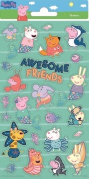 Наклейки самоклеючі свинка PEPPA pig AWESOME FRIENDS 24 шт.