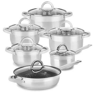 POT SET, набор кастрюль, ИНДУКЦИЯ, мраморная сковорода, кастрюля + крышки