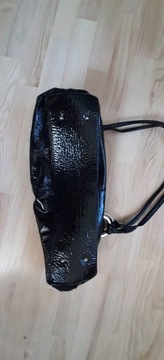 красивая черная кожаная сумка WOJEWODZIC, блестящая