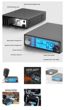 Radioddity CB-500 Портативный мобильный радиопередатчик CB с понижением