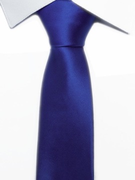 Elegancki krawat klasyczny niebieski chabrowy satynowy modny szerokość 7-cm