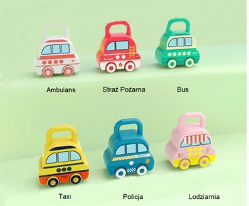KŁÓDKI W KSZTAŁCIE SAMOCHODÓW ZABAWKA MONTESSORI
