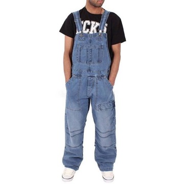 Spodnie cargo męskie szelki jeansowe,5XL