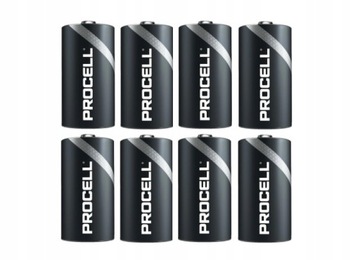 8x Bateria LR20 D DURACELL PROCELL CONS 1,5V Alkal