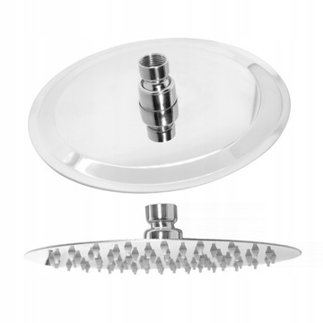 ТОНКИЙ СТАЛЬНОЙ ДОЖДЕВОЙ ДУШ, круглый, 20см, ХРОМ, тонкий, душевая лейка