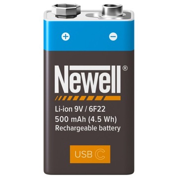Akumulator Newell Li-ion 9V (6F22) USB-C 500 mAh