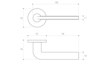 ДВЕРНАЯ РУЧКА BELLA SLIM, МАТОВАЯ ЛАТУНЬ