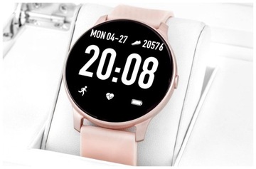 Smartwatch Rubicon Różowy RNCE40 Tętno ciśnieniomierz krokomierz