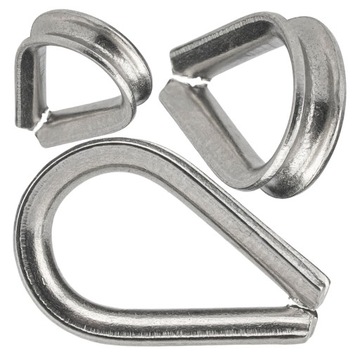 KAUSZA ŁEZKA NIERDZEWNA DO LINY STALOWA KWASOODPORNA 2 MM SERCÓWKA 1 SZTUKA