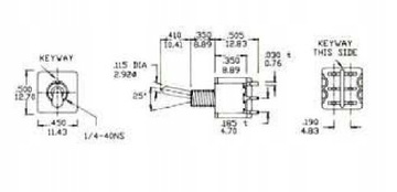 РЫЧАГОВЫЙ ПЕРЕКЛЮЧАТЕЛЬ ВКЛ-ВКЛ 2А 250В Сильно
