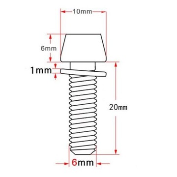 10 болтов вала шоссейного велосипеда M5/M6x20 мм