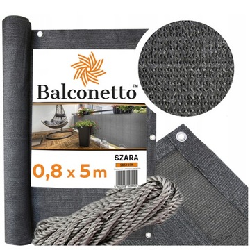 Osłona przed wiatrem balkonowa mata 95% 0,8x5m UV na taras balkon 80x500 CM