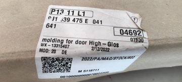 LIŠTA ZAKONČENÉ DVEŘE LEVÝ ZADNÍ PORSCHE TAYCAN CROSS TURISMO 9J1839475E