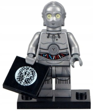 C 3PO MINIFIGURKA KLOCKI STAR WARS FIGURKA SREBRNY ROBOT PROTOKOLARNY