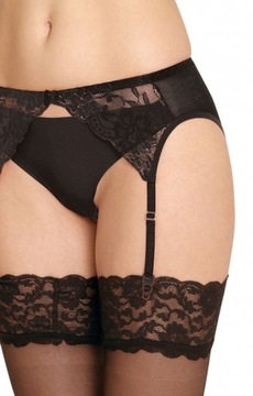 Pas do pończoch z koronki regulowany czarny 2XL
