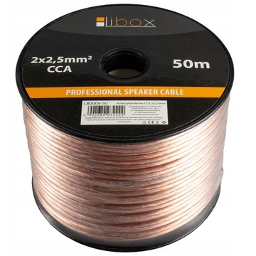 KABEL PRZEWÓD GŁOŚNIKOWY 2x2,5mm CCA HQ 50 METRÓW
