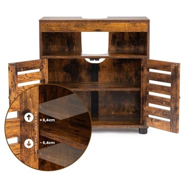 Массивный шкаф-полка под умывальник ЛОФТ