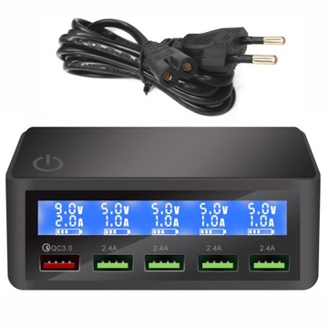 SZYBKA ŁADOWARKA SIECIOWA QC 3.0+ 4x USB + KABEL