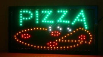 TABLICA NEON PIZZA NAPIS -RYS. PIZZY