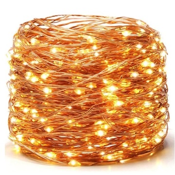 Светодиодная солнечная гирлянда 100 светодиодных светильников 10 м + пульт дистанционного управления