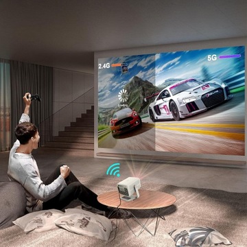 MINI PROJEKTOR PRZENOŚNY ANDROID WiFi RZUTNIK FULL HD 4K Do Filmów Telefonu