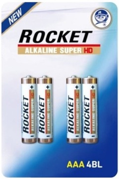 4x Bateria Alkaliczna Rocket Super HD AAA LR03 LR3