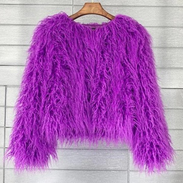 2023 Winter New Women Fur Coat Colorful Furry Pink