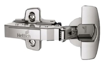 Zawias meblowy nakładany Hettich Sensys 8645i cichy domyk + prowadnik CLIP