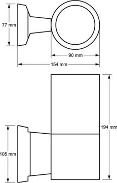 Наружный фасадный садовый настенный светильник для светодиодов