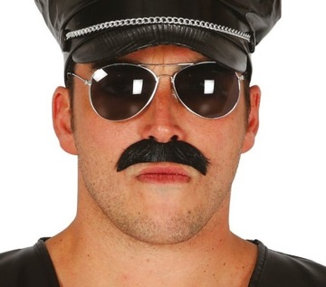 WĄSY WĄS KLASYK DŻENTELMEN ROCK HIPPIE CZARNE