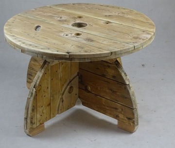 Blat z drewna, na stół, loftowy ze szpuli, 105cm solidne drewno, LOFT STYLE