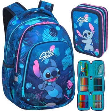 Komplet dla dziewczynki CoolPack Plecak Szkolny+Piórnik trzykomorowy STITCH