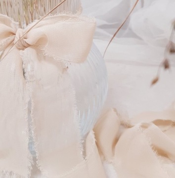 Лента шифоновая Рваная Светло-Бежевая 2 см/148 см свадебная