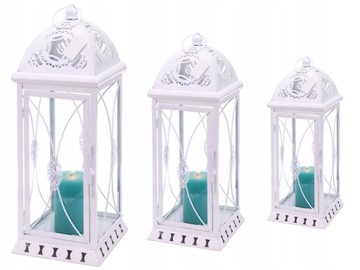 LATARNIE BIAŁE Lampion STAR komplet 28 40 56 cm XL