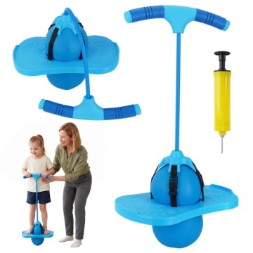 Стрибунець для дітей іграшка POGO JUMPER синій JUMPING BALL з насосом