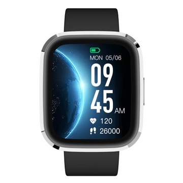 ZEGAREK Smartwatch Garett GRC Srebrno-Czarny TRENING KROKI TETNO SMS