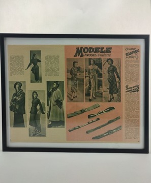 PLAKAT ORYGINALNA GAZETA VINTAGE W RAMCE - MODELE