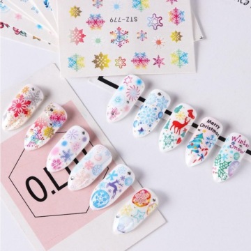 Наклейки для ногтей с водой, рождественские праздники H71