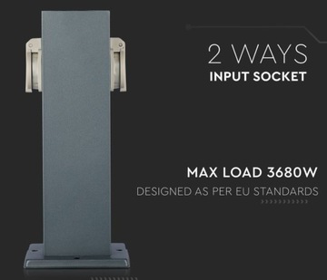 Садовый столб 2 розетки 30см графит IP44