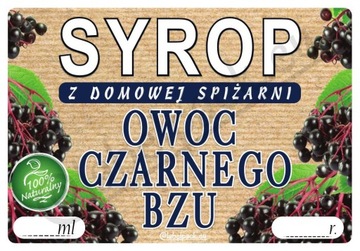 Etykieta na SYROP - OWOC CZARNEGO BZU 20 szt.