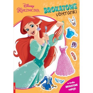 Disney Księżniczka. Brokatowe ubieranki + naklejki