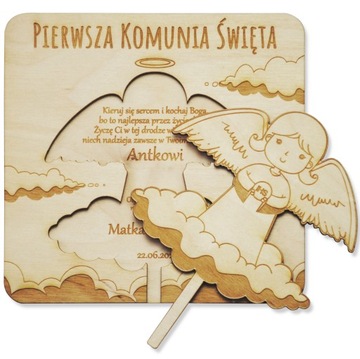 Pamiątka Pierwszej Komunii Świętej Kartka Komunia